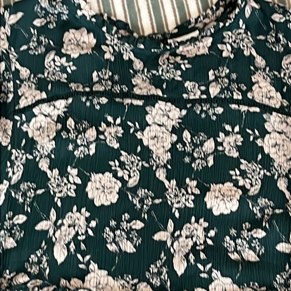 Knox Rose Women’s floral Green & Tan long sleeve tiered dress size M - Picture 9 of 11